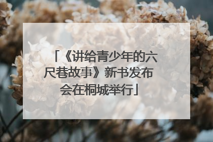 《讲给青少年的六尺巷故事》新书发布会在桐城举行