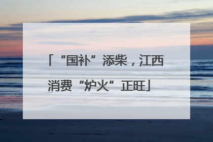“国补”添柴，江西消费“炉火”正旺