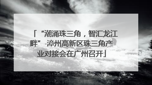 “潮涌珠三角，智汇龙江畔” 漳州高新区珠三角产业对接会在广州召开