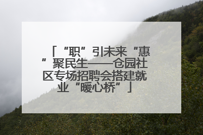 “职”引未来“惠”聚民生——仓园社区专场招聘会搭建就业“暖心桥”