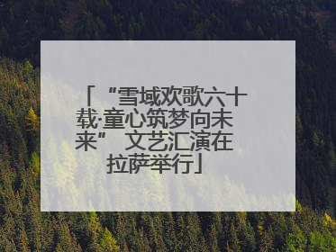 “雪域欢歌六十载·童心筑梦向未来” 文艺汇演在拉萨举行