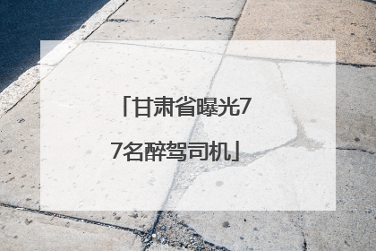 甘肃省曝光77名醉驾司机