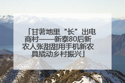 甘薯地里“长”出电商村——新泰80后新农人张甜甜用手机新农具撬动乡村振兴