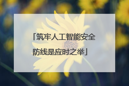 筑牢人工智能安全防线是应时之举