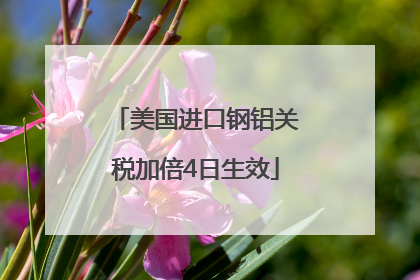 美国进口钢铝关税加倍4日生效