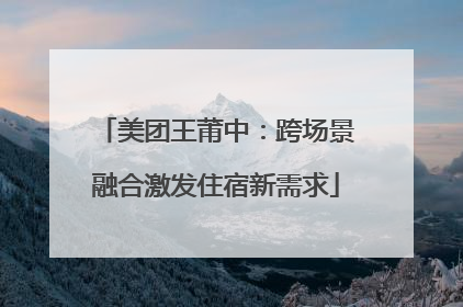 美团王莆中：跨场景融合激发住宿新需求