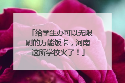给学生办可以无限刷的万能饭卡，河南这所学校火了！