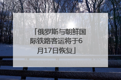 俄罗斯与朝鲜国际铁路客运将于6月17日恢复