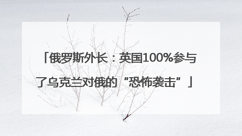 俄罗斯外长：英国100%参与了乌克兰对俄的“恐怖袭击”