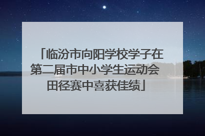 临汾市向阳学校学子在第二届市中小学生运动会田径赛中喜获佳绩