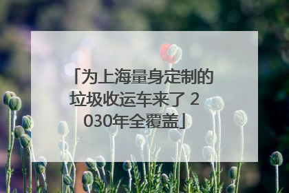 为上海量身定制的垃圾收运车来了 2030年全覆盖