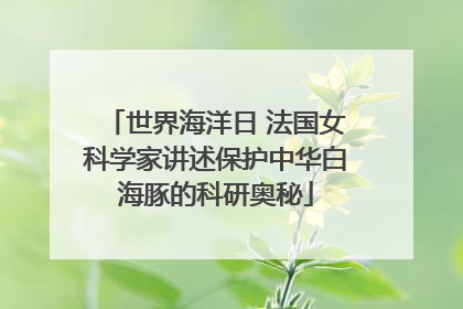 世界海洋日 法国女科学家讲述保护中华白海豚的科研奥秘