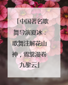 中国著名歌舞导演夏冰：歌舞注解花山神，霓裳漫卷九黎云