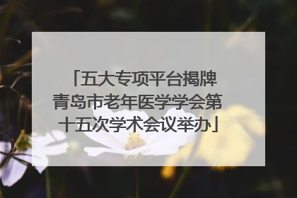 五大专项平台揭牌 青岛市老年医学学会第十五次学术会议举办