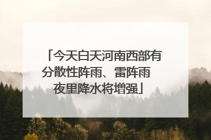 今天白天河南西部有分散性阵雨、雷阵雨 夜里降水将增强