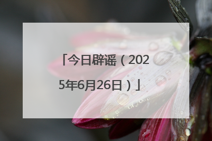 今日辟谣（2025年6月26日）