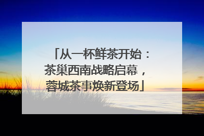 从一杯鲜茶开始：茶巢西南战略启幕，蓉城茶事焕新登场