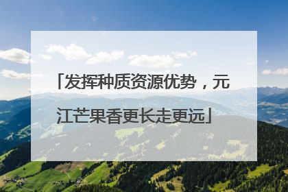 发挥种质资源优势，元江芒果香更长走更远