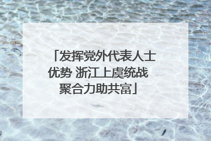 发挥党外代表人士优势 浙江上虞统战聚合力助共富