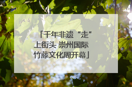 千年非遗“走”上街头 崇州国际竹藤文化周开幕