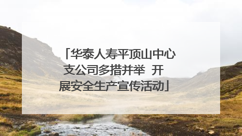 华泰人寿平顶山中心支公司多措并举  开展安全生产宣传活动