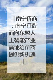 南宁侨商：南宁打造面向东盟人工智能产业高地给侨商提供新机遇