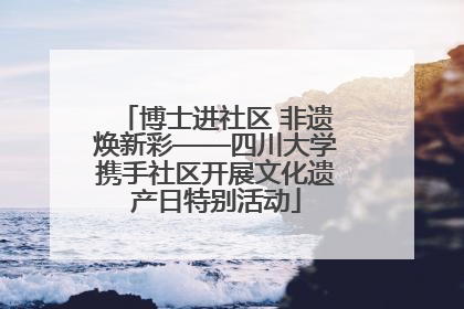 博士进社区 非遗焕新彩——四川大学携手社区开展文化遗产日特别活动