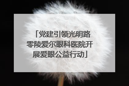 党建引领光明路 零陵爱尔眼科医院开展爱眼公益行动