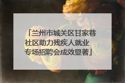 兰州市城关区甘家巷社区助力残疾人就业 专场招聘会成效显著