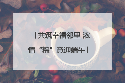 共筑幸福邻里 浓情“粽”意迎端午