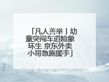 凡人善举丨幼童突闯车道险象环生 京东外卖小哥急施援手