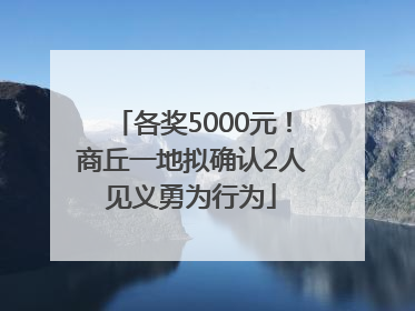 各奖5000元！商丘一地拟确认2人见义勇为行为