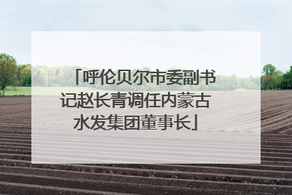 呼伦贝尔市委副书记赵长青调任内蒙古水发集团董事长