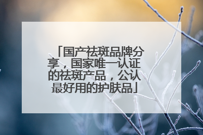 国产祛斑品牌分享，国家唯一认证的祛斑产品，公认最好用的护肤品