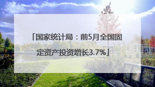国家统计局：前5月全国固定资产投资增长3.7%