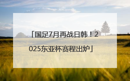 国足7月再战日韩！2025东亚杯赛程出炉