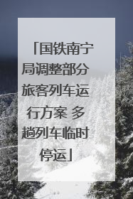 国铁南宁局调整部分旅客列车运行方案 多趟列车临时停运