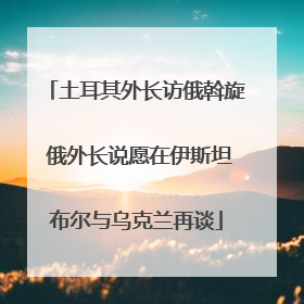 土耳其外长访俄斡旋 俄外长说愿在伊斯坦布尔与乌克兰再谈