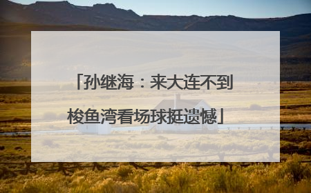 孙继海：来大连不到梭鱼湾看场球挺遗憾
