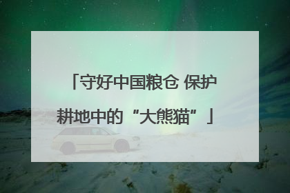 守好中国粮仓 保护耕地中的“大熊猫”