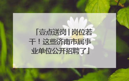 壹点送岗│岗位若干！这些济南市属事业单位公开招聘了