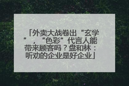 外卖大战卷出“玄学”，“色彩”代言人能带来顾客吗？盘和林：听劝的企业是好企业