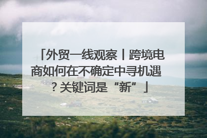外贸一线观察丨跨境电商如何在不确定中寻机遇？关键词是“新”