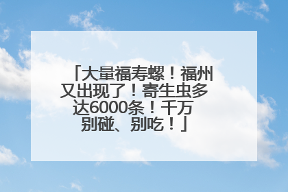 大量福寿螺！福州又出现了！寄生虫多达6000条！千万别碰、别吃！
