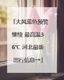 大风蓝色预警继续 最高温36℃ 河北最新出行信息→