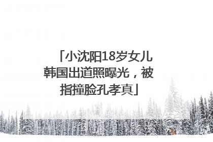 小沈阳18岁女儿韩国出道照曝光，被指撞脸孔孝真