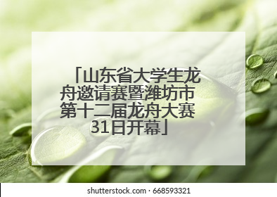 山东省大学生龙舟邀请赛暨潍坊市第十二届龙舟大赛31日开幕