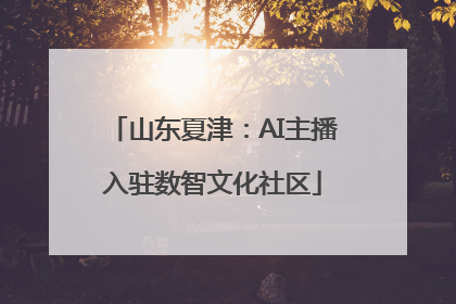 山东夏津：AI主播入驻数智文化社区