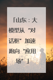山东：大模型从“对话框”加速跑向“应用场”
