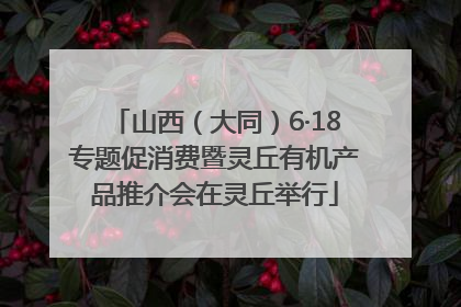 山西（大同）6·18专题促消费暨灵丘有机产品推介会在灵丘举行